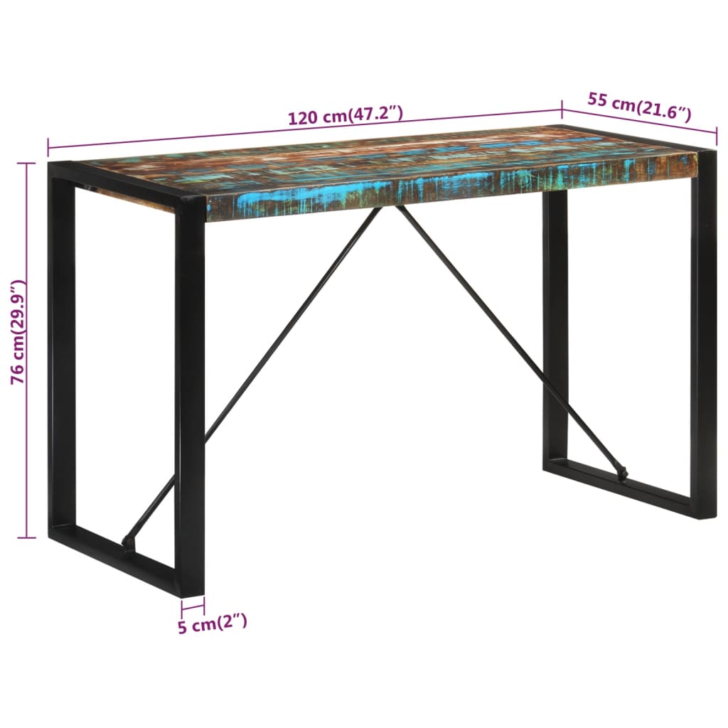 vidaXL Τραπεζαρία 120x55x76 εκ. από Μασίφ Ανακυκλωμένο Ξύλο