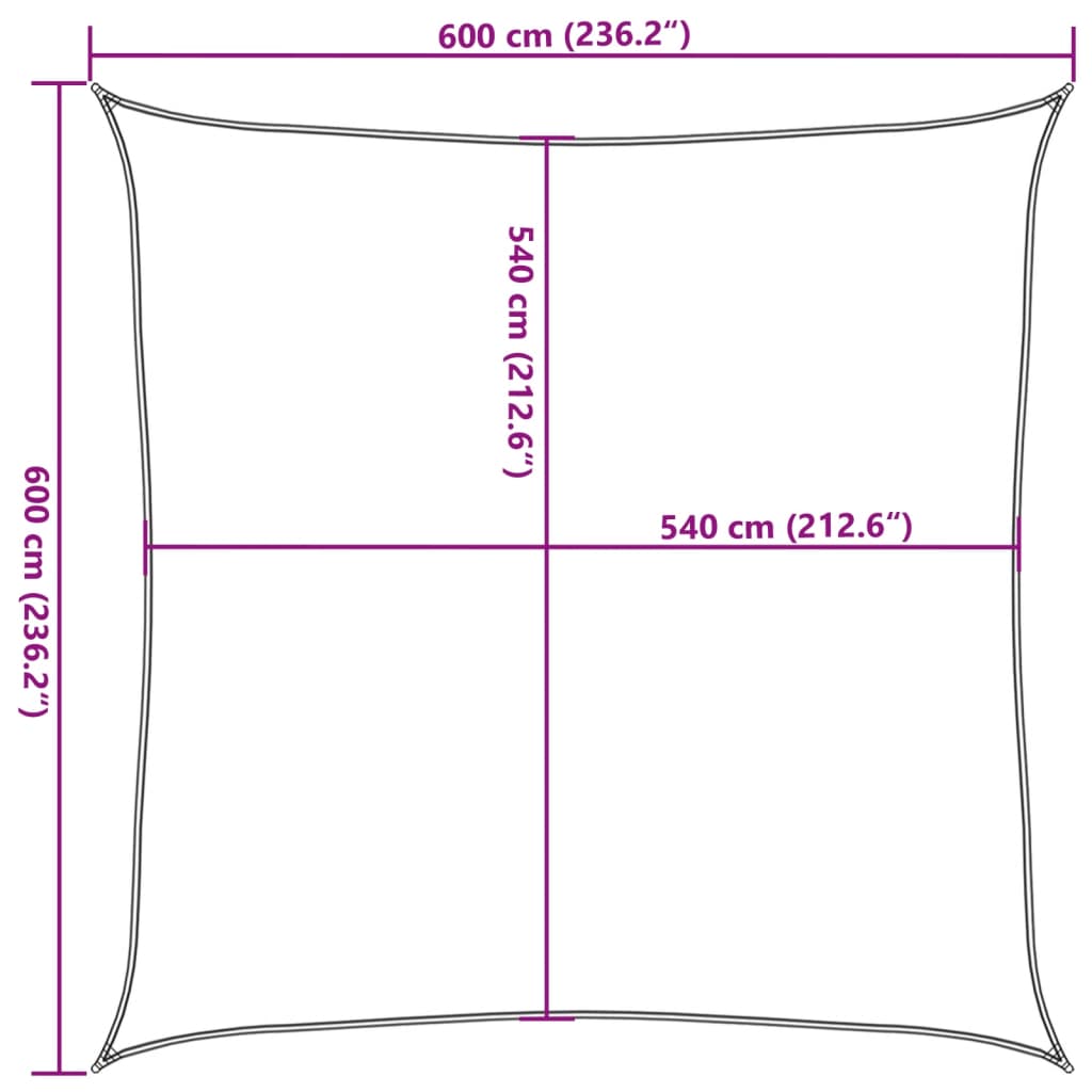 vidaXL Πανί Σκίασης Τετράγωνο Άμμου 6x6 μ. 160 γρ./μ² από HDPE