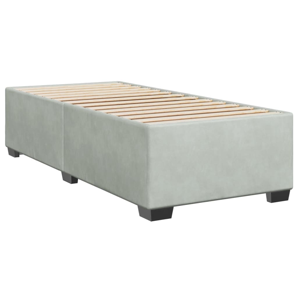 vidaXL Κρεβάτι Boxspring με Στρώμα Ανοιχτό Γκρι 80x200 εκ. Βελούδινο