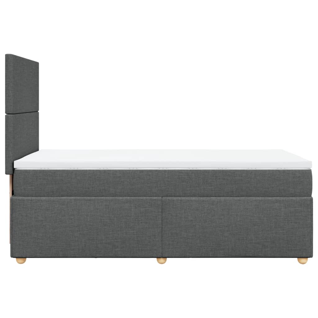 vidaXL Κρεβάτι Boxspring με Στρώμα Σκούρο Γκρι 80x200 εκ. Υφασμάτινο