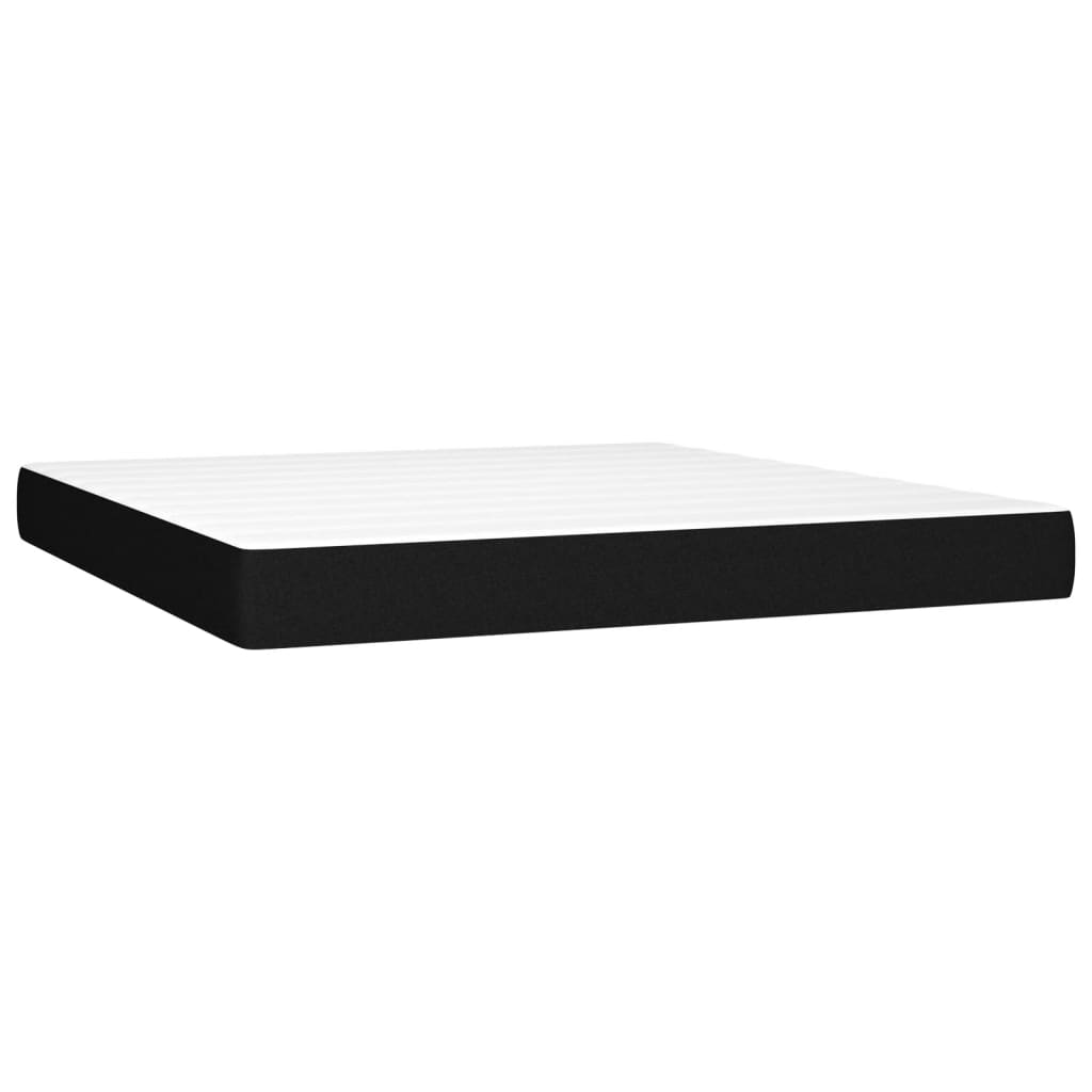 vidaXL Κρεβάτι Boxspring με Στρώμα Μαύρο 180x200 εκ. Υφασμάτινο