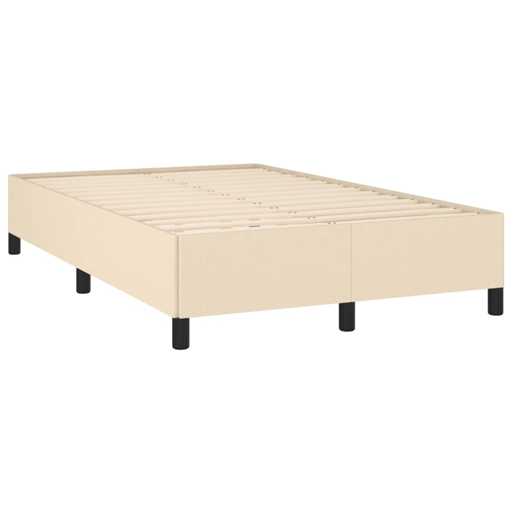 vidaXL Κρεβάτι Boxspring με Στρώμα Κρεμ 120x190 εκ. Υφασμάτινο