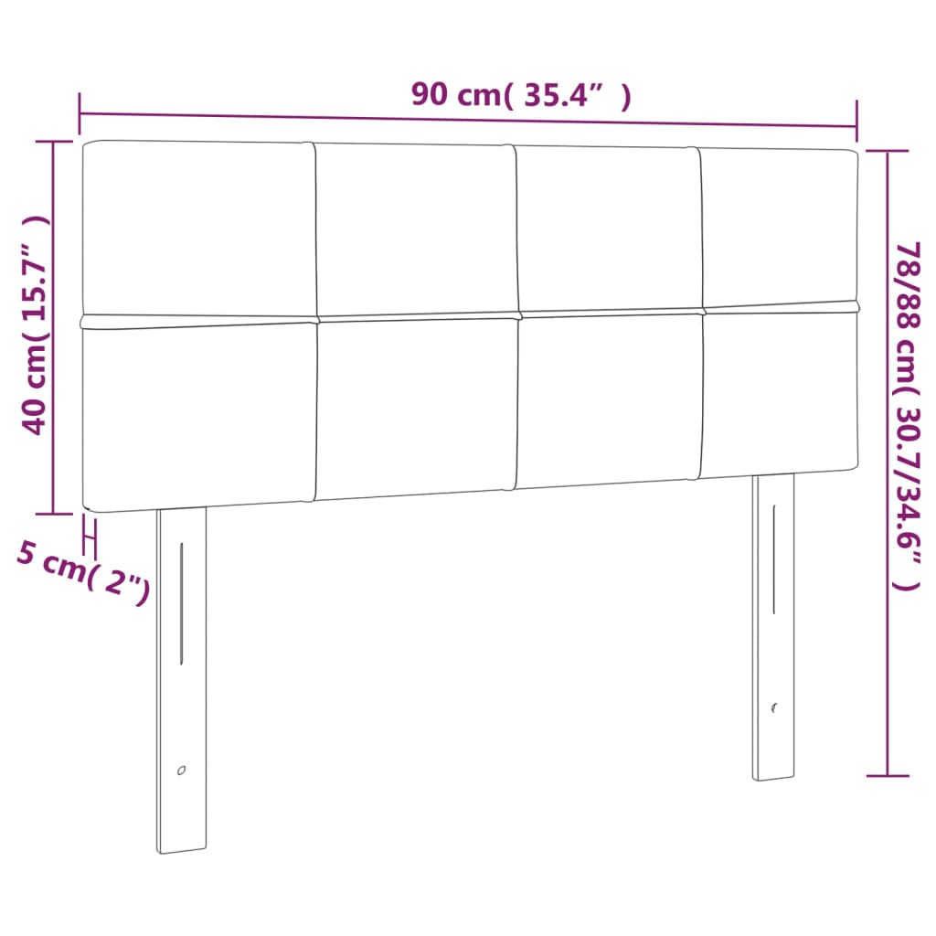 vidaXL Κεφαλάρι Κρεβατιού LED Taupe 90x5x78/88 εκ. Υφασμάτινο