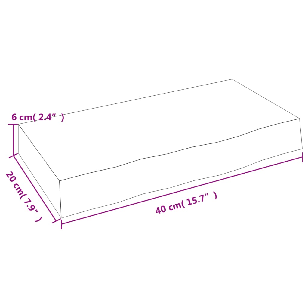 vidaXL Ράφι Τοίχου Ανοιχτό Καφέ 40x20x6 εκ. Επεξεργ. Μασίφ Ξύλο Δρυός