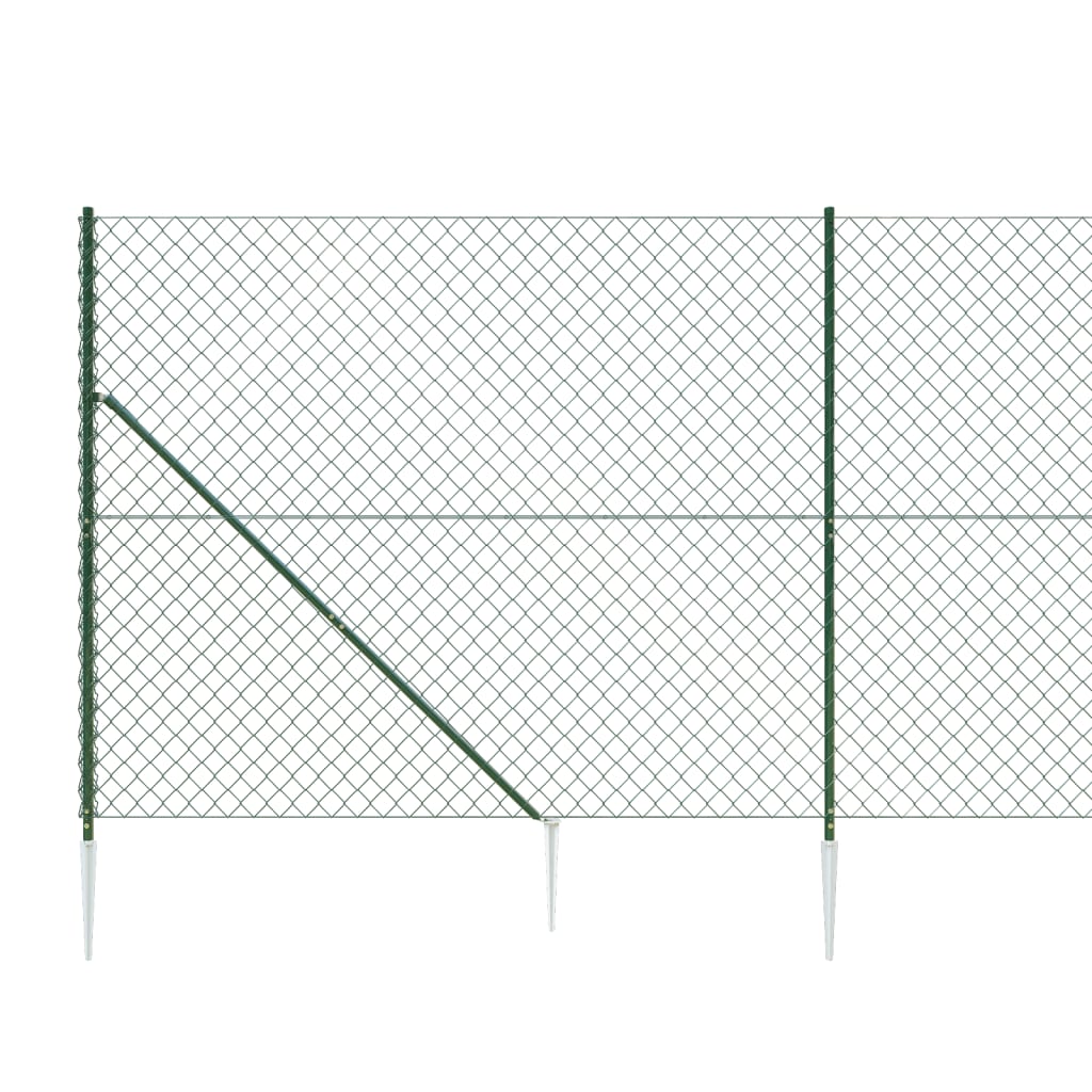 vidaXL Συρματόπλεγμα Περίφραξης Πράσινο 1,4 x 10 μ. με Καρφωτές Βάσεις