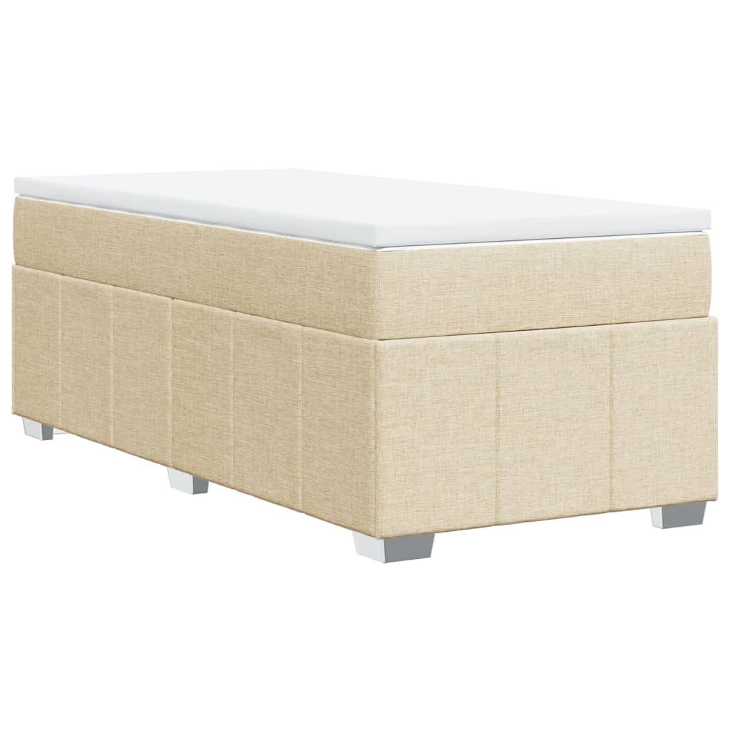 vidaXL Κρεβάτι Boxspring με Στρώμα Κρεμ 80 x 200 εκ. Υφασμάτινο