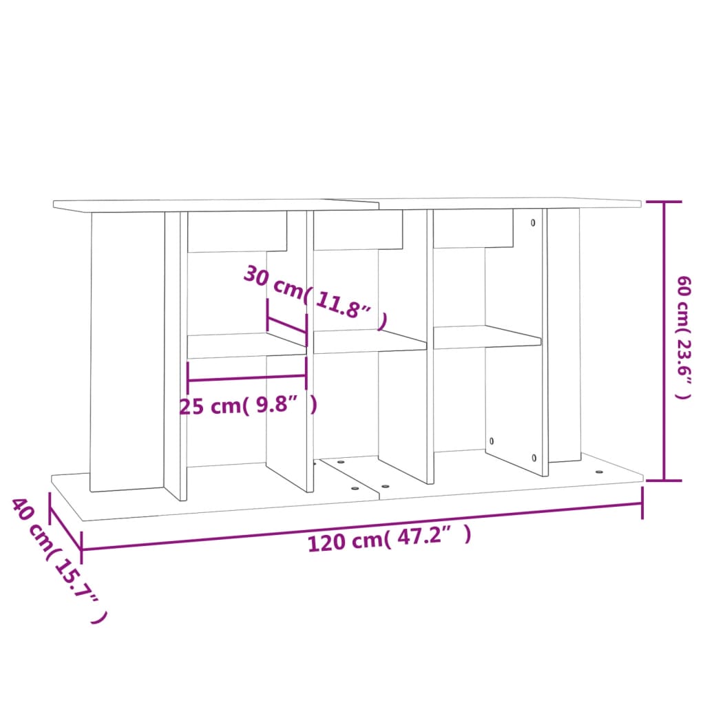 vidaXL Βάση Ενυδρείου Sonoma Δρυς 120x40x60 εκ. από Επεξεργασμένο Ξύλο