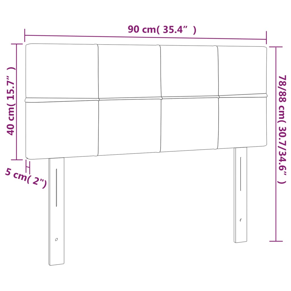 vidaXL Κεφαλάρι Κρεβατιού LED Ανοιχτό Γκρι 90x5x78/88 εκ. Βελούδινο