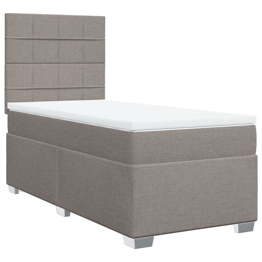 vidaXL Κρεβάτι Boxspring με Στρώμα Taupe 80x200 εκ. Υφασμάτινο