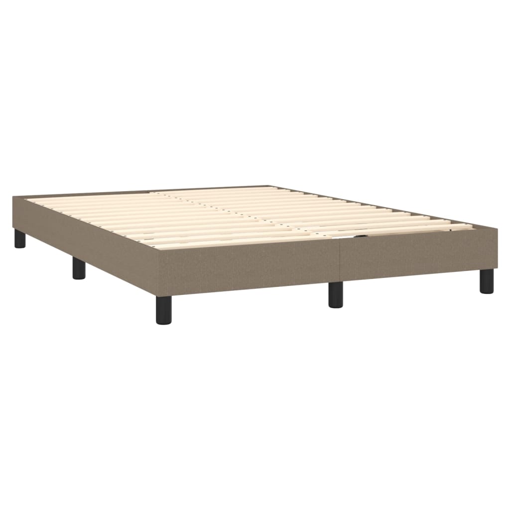 vidaXL Κρεβάτι Boxspring με Στρώμα Taupe 140x190 εκ. Υφασμάτινο