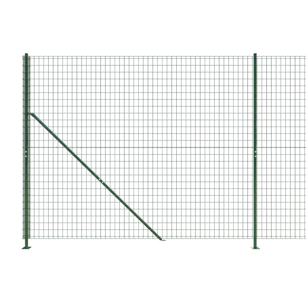vidaXL Συρματόπλεγμα Περίφραξης Πράσινο 1,4 x 10 μ. με Βάσεις Φλάντζα