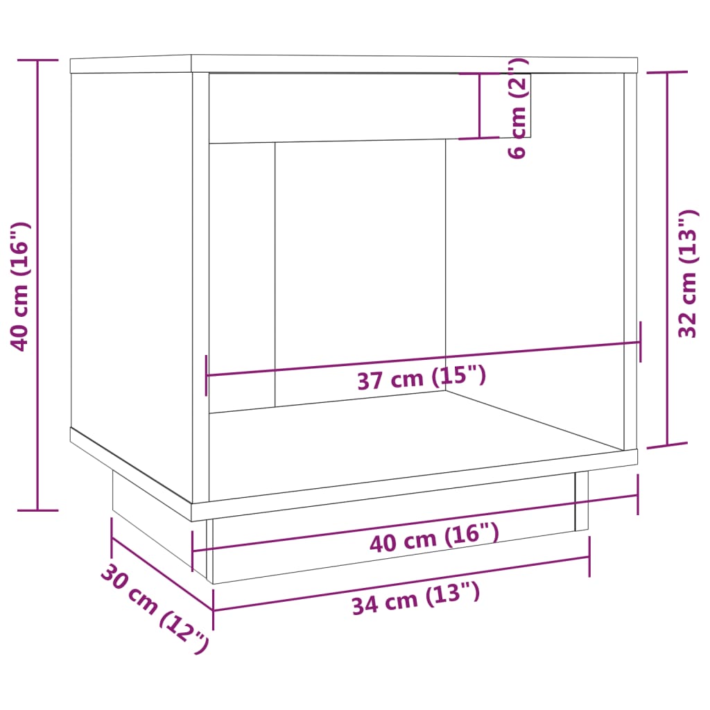 vidaXL Κομοδίνα 2 τεμ. Λευκά 40 x 30 x 40 εκ. από Μασίφ Ξύλο Πεύκου