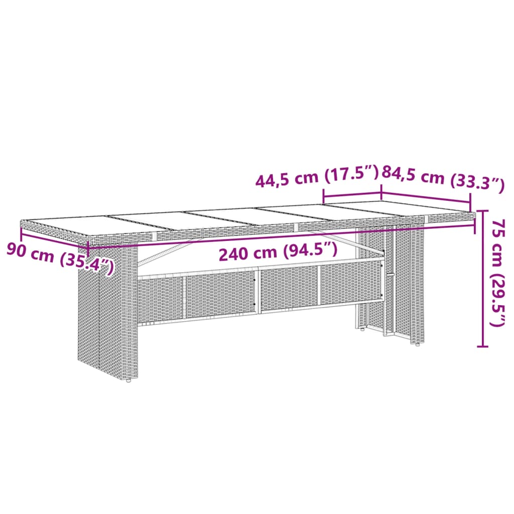 vidaXL Σετ Τραπεζαρίας Κήπου 7 Τεμ. Μαύρο Συνθετικό Ρατάν με Μαξιλάρια