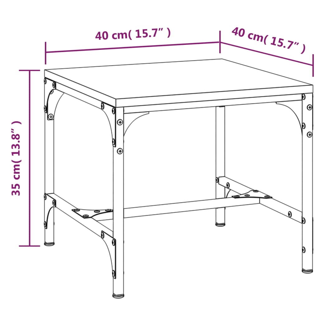 vidaXL Τραπεζάκια Σαλονιού 2 τεμ. Καπνιστή Δρυς 40x40x35 εκ Επεξ. Ξύλο