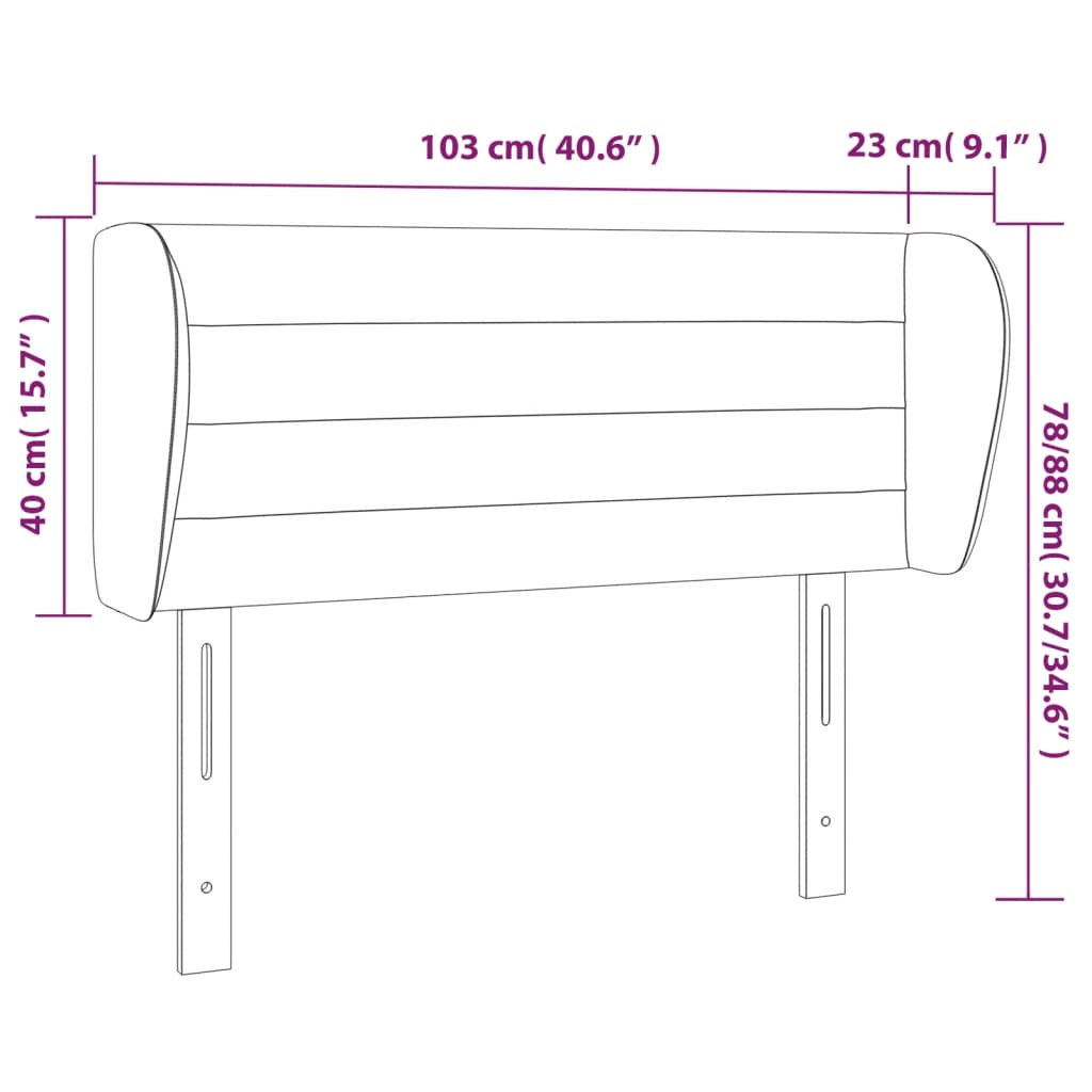 vidaXL Κεφαλάρι με Πτερύγια Μπλε 103x23x78/88 εκ. Υφασμάτινο