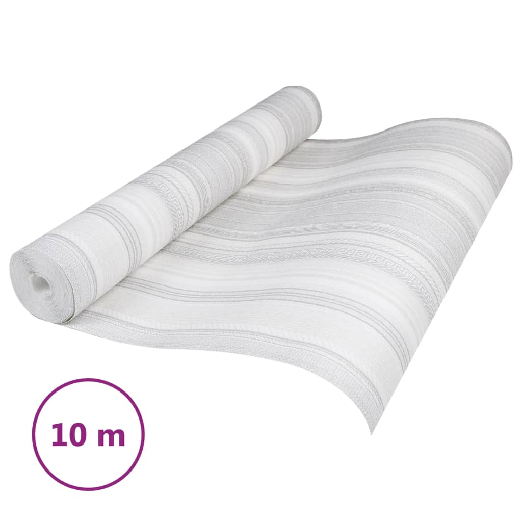 vidaXL Ταπετσαρία 3D Ριγέ Γκρι 10x0,53 μ. Non-woven