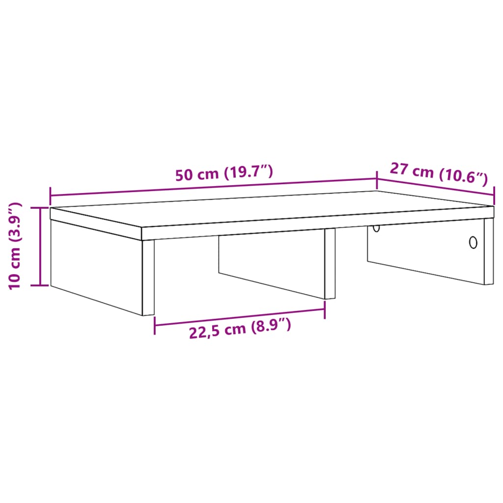 vidaXL Βάση Οθόνης Sonoma Δρυς 50x27x10 εκ. από Επεξεργασμένο Ξύλο