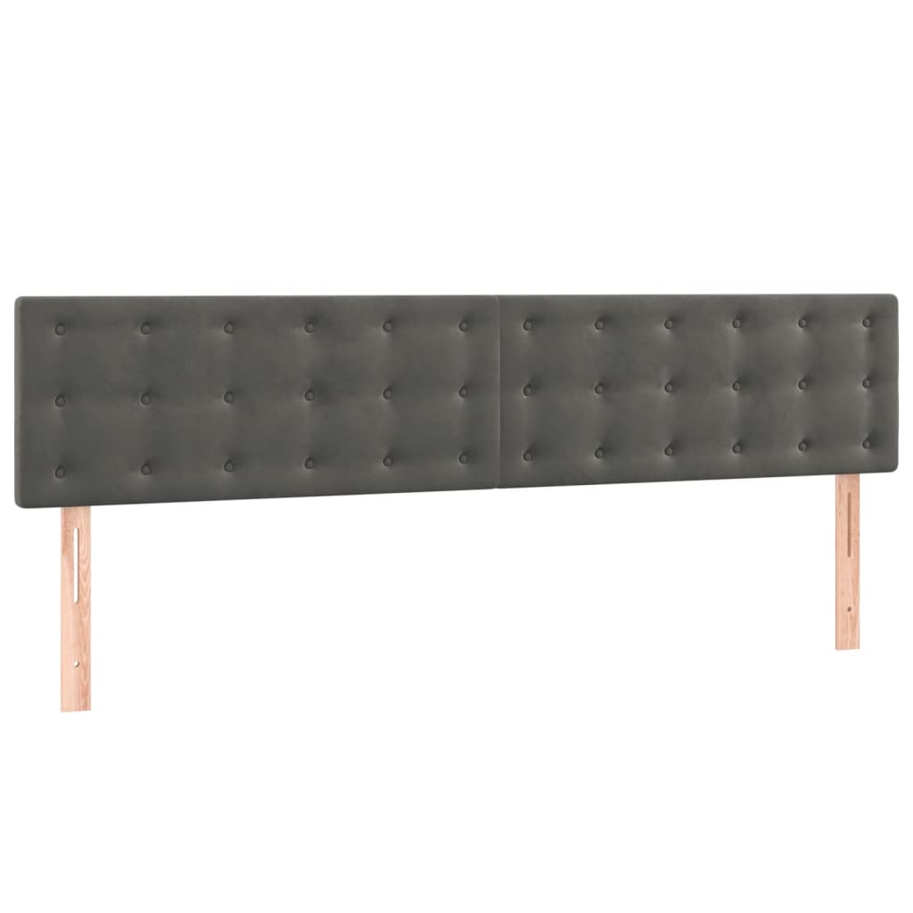 vidaXL Κρεβάτι Boxspring με Στρώμα Σκούρο Γκρι 180x200 εκ. Βελούδινο