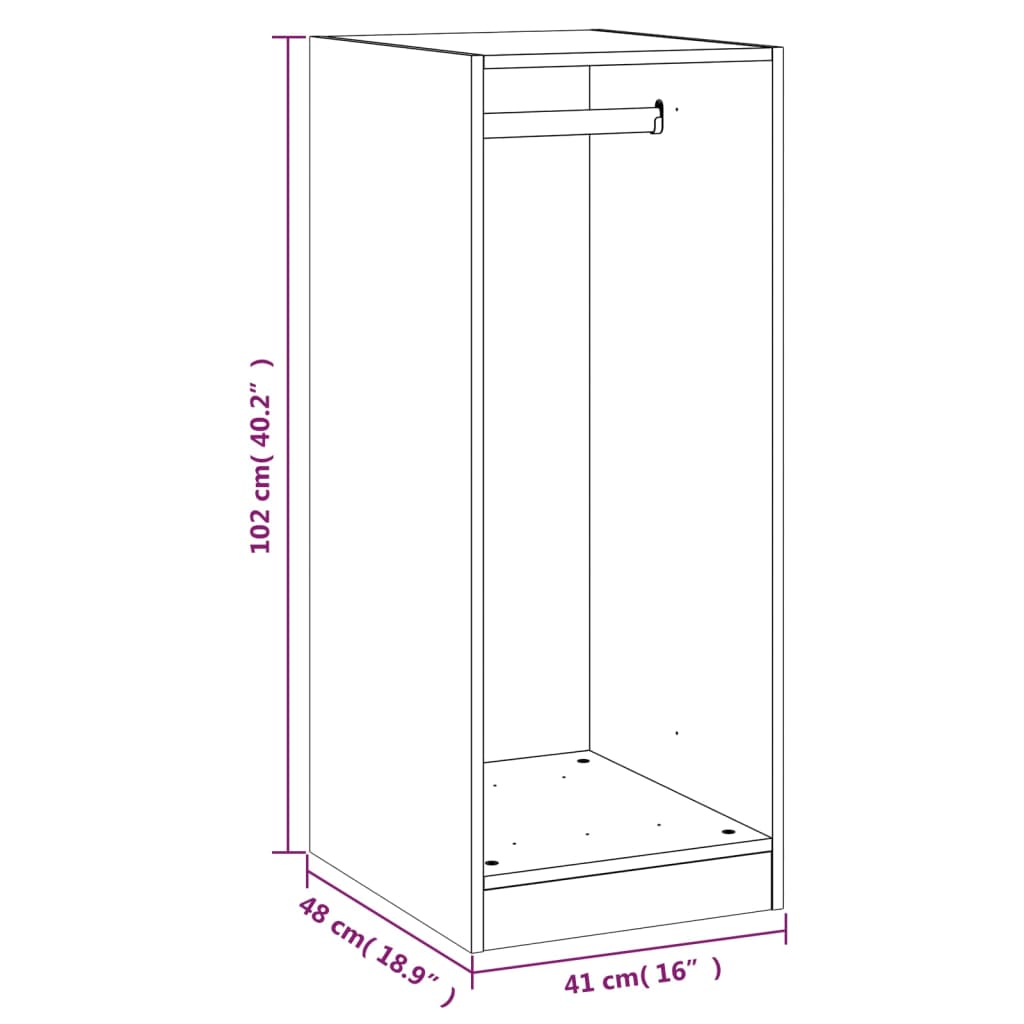 vidaXL Ντουλάπα Λευκή 48 x 41 x 102 εκ. από Επεξεργασμένο Ξύλο