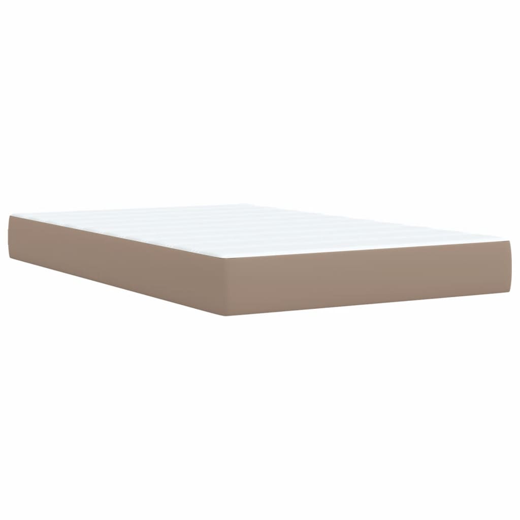 vidaXL Κρεβάτι Boxspring με Στρώμα Καπουτσίνο 120x200εκ.από Συνθ.Δέρμα