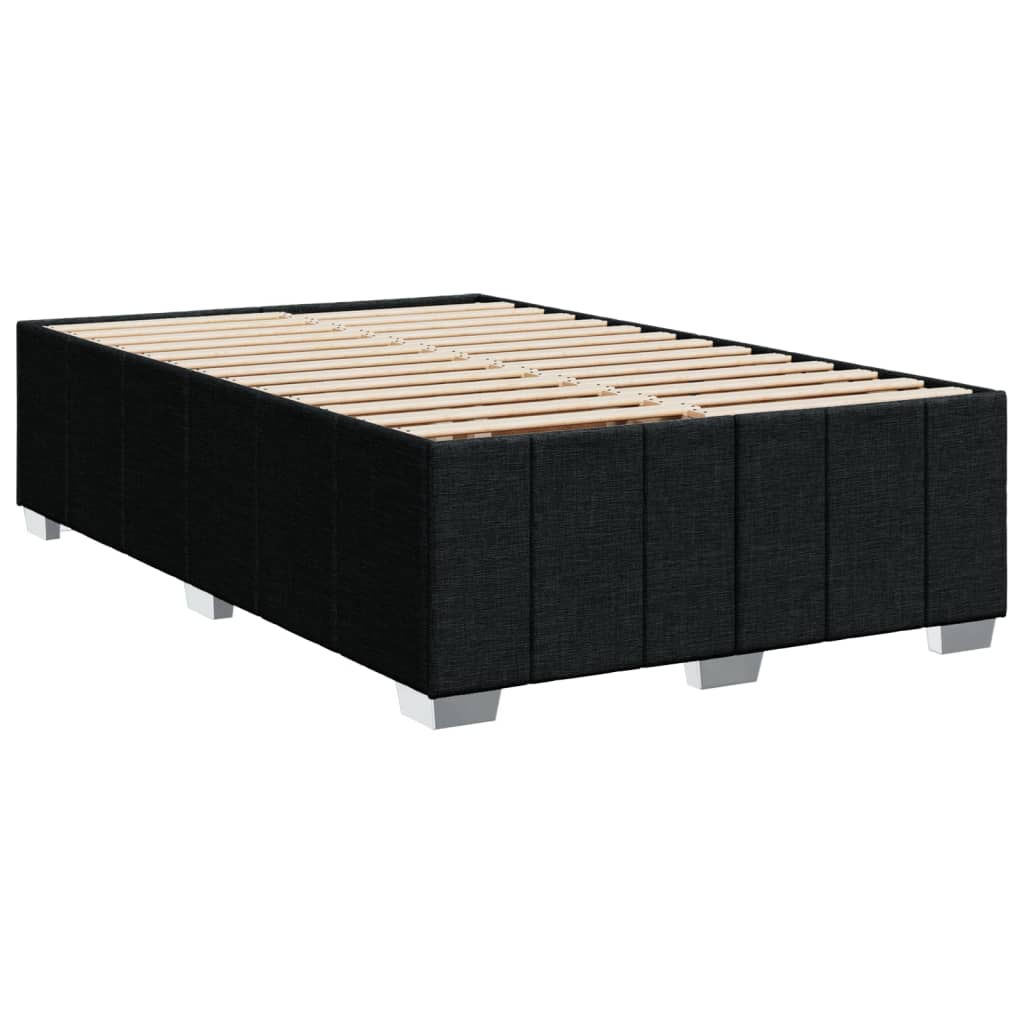 vidaXL Κρεβάτι Boxspring με Στρώμα Μαύρο 120x200 εκ. Υφασμάτινο