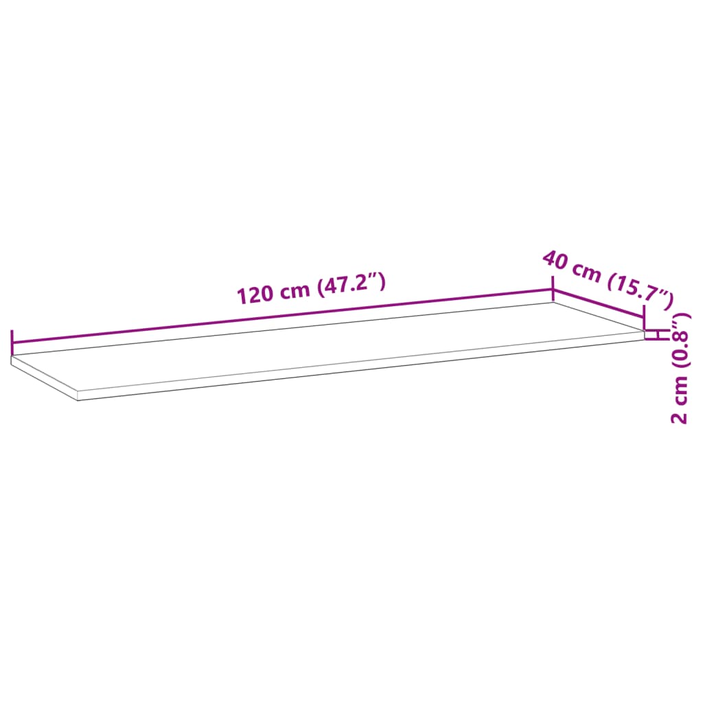 vidaXL Ράφι Κρεμαστό 120x40x2 εκ. Φινίρισμα Λαδιού Μασίφ Ακακία