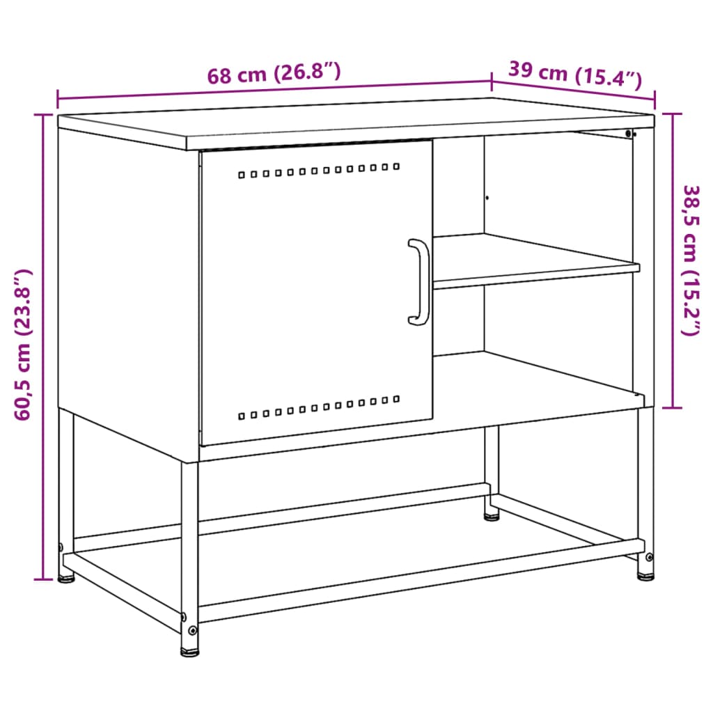 vidaXL Έπιπλο Τηλεόρασης Μουσταρδί Κίτρινο 68x39x60,5 εκ. από Ατσάλι