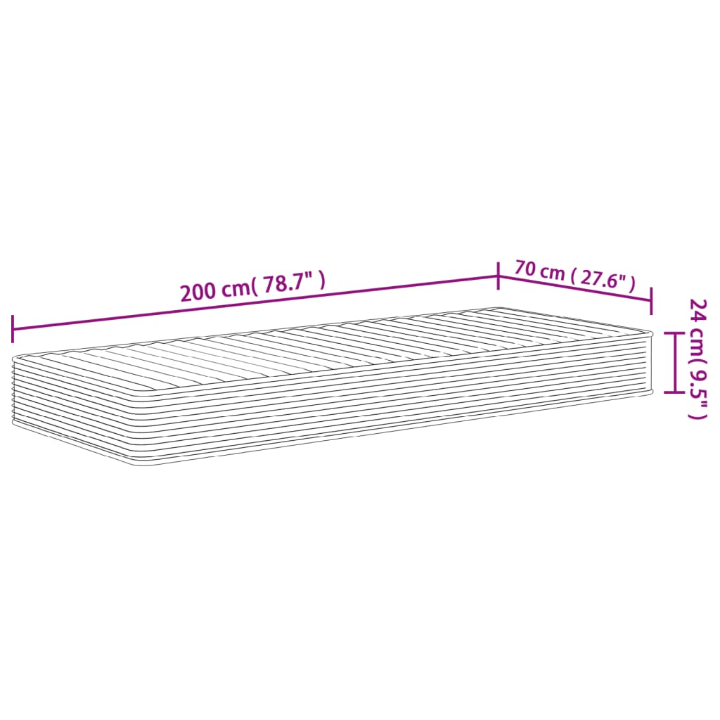 vidaXL Στρώμα Αφρού Medium Soft 70x200 εκ.