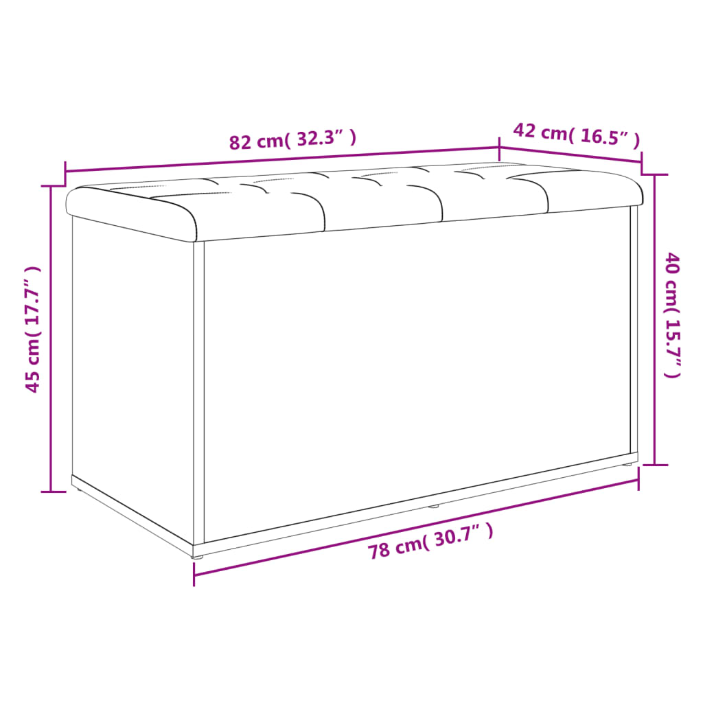 vidaXL Παγκάκι Αποθήκευσης Sonoma Δρυς 82x42x45 εκ. Επεξεργασμένο Ξύλο