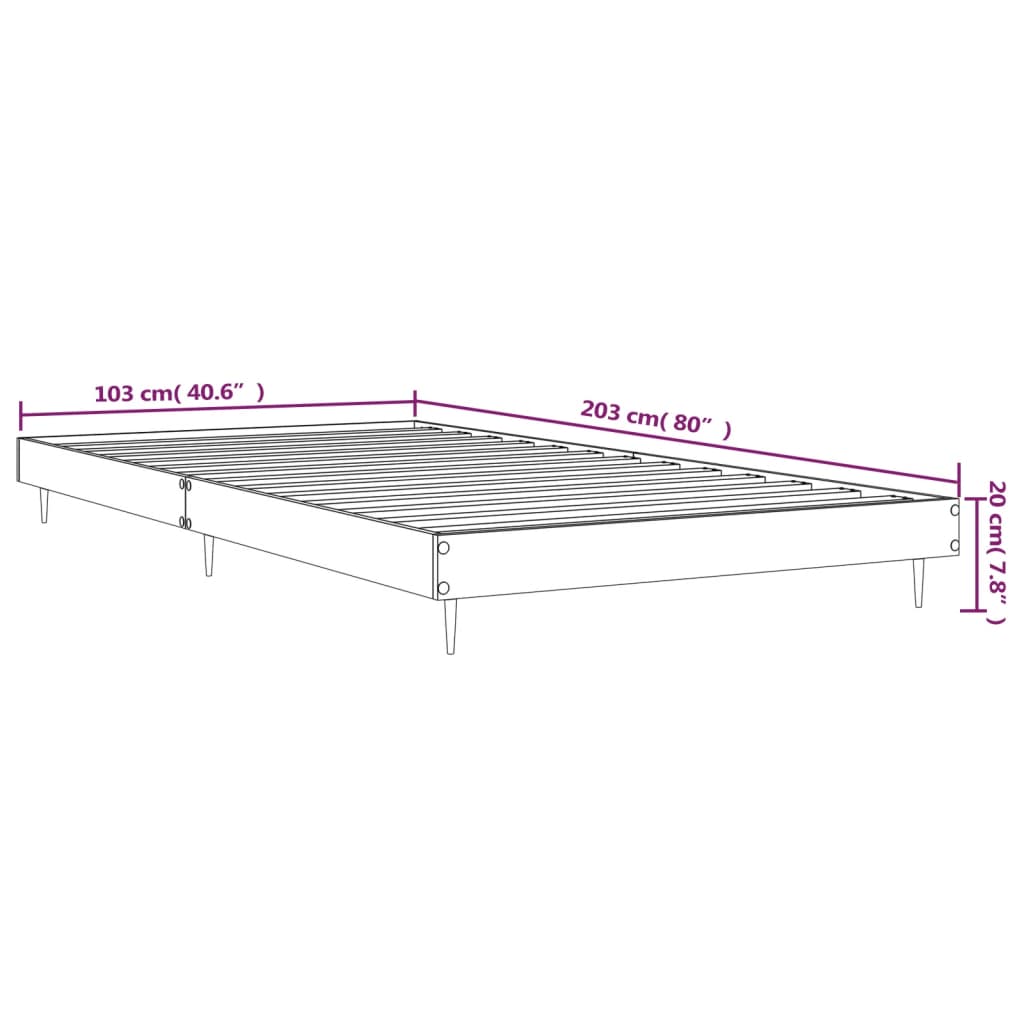 vidaXL Πλαίσιο Κρεβατιού Μαύρο 140 x 200 εκ. Επεξεργ. Ξύλο