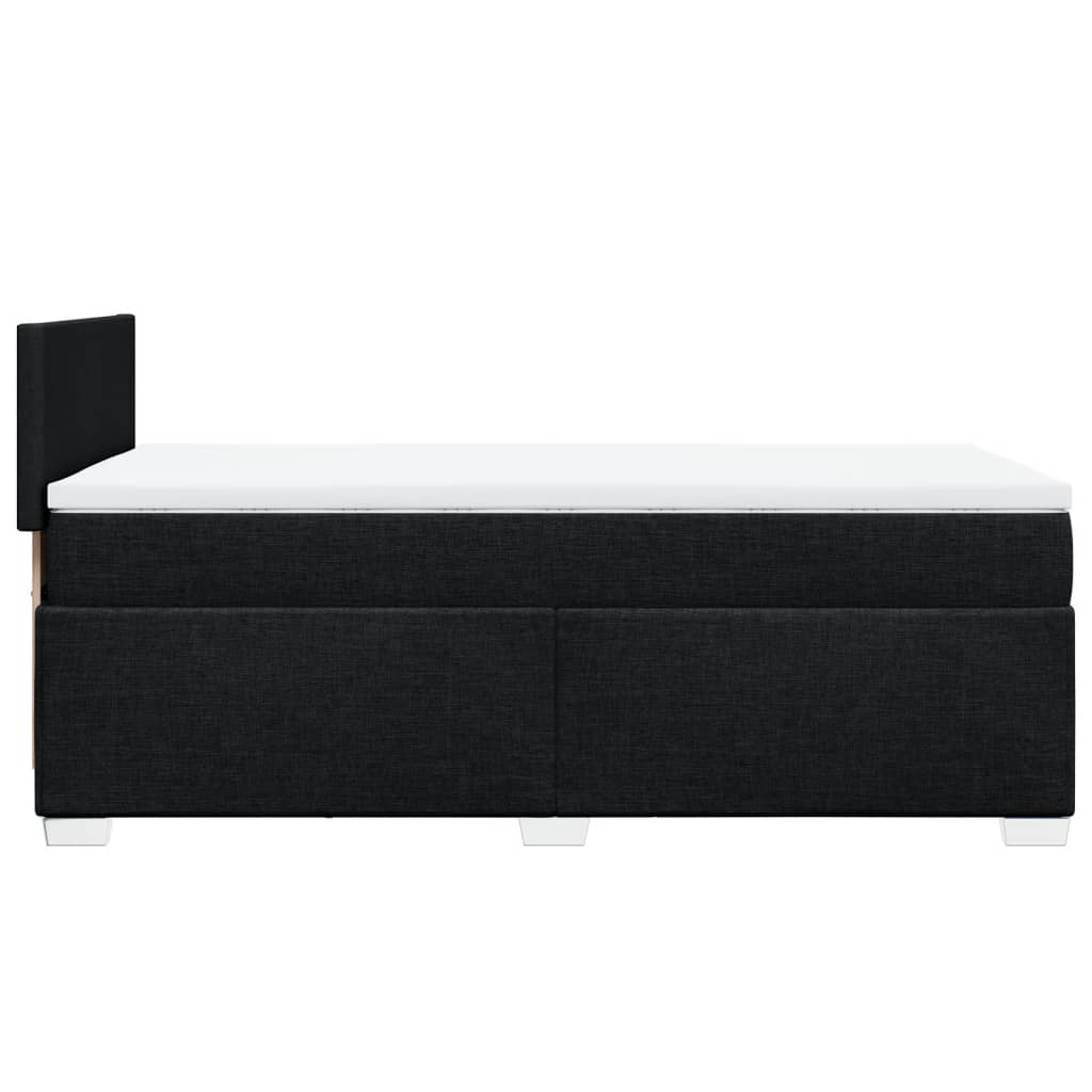 vidaXL Κρεβάτι Boxspring με Στρώμα Μαύρο 90x190 εκ.Υφασμάτινο