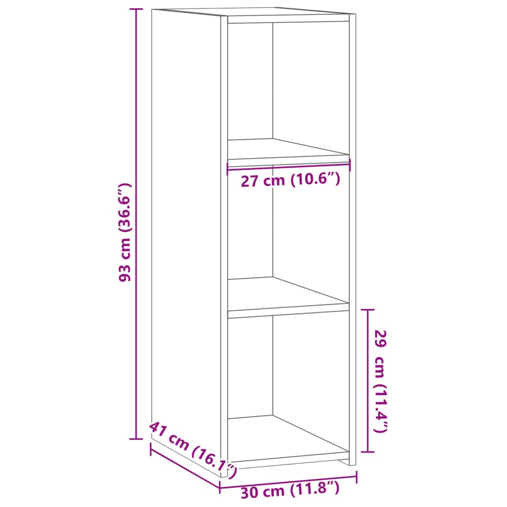 vidaXL Ντουλάπι Γκρι Σκυροδέματος 30x41x93 εκ. Επεξεργασμένο Ξύλο