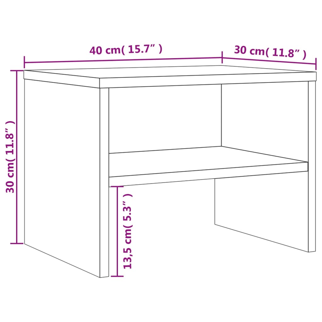 vidaXL Κομοδίνα 2 τεμ. Καφέ Δρυς από 40x30x30 Επεξεργασμένο Ξύλο