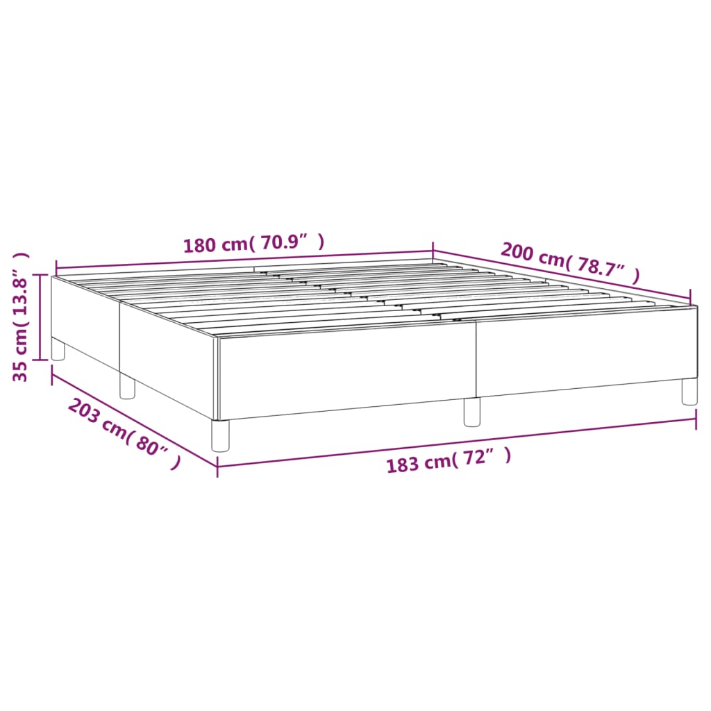 vidaXL Κρεβάτι Boxspring με Στρώμα Μπλε 180x200 εκ. Υφασμάτινο