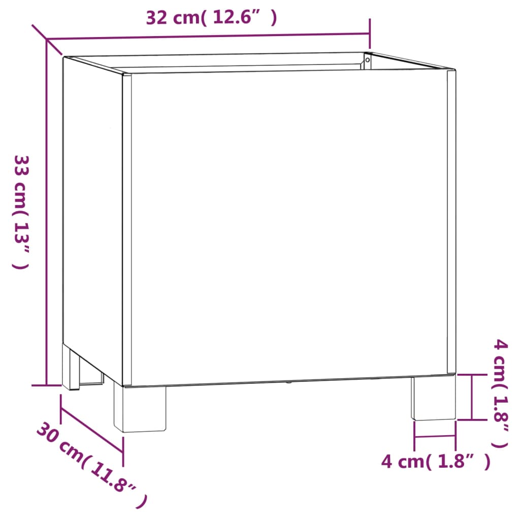 vidaXL Ζαρντινιέρες 2τεμ. Σκουρ. 32x30x33εκ Ατσάλι Σκληρυθέν στον Αέρα