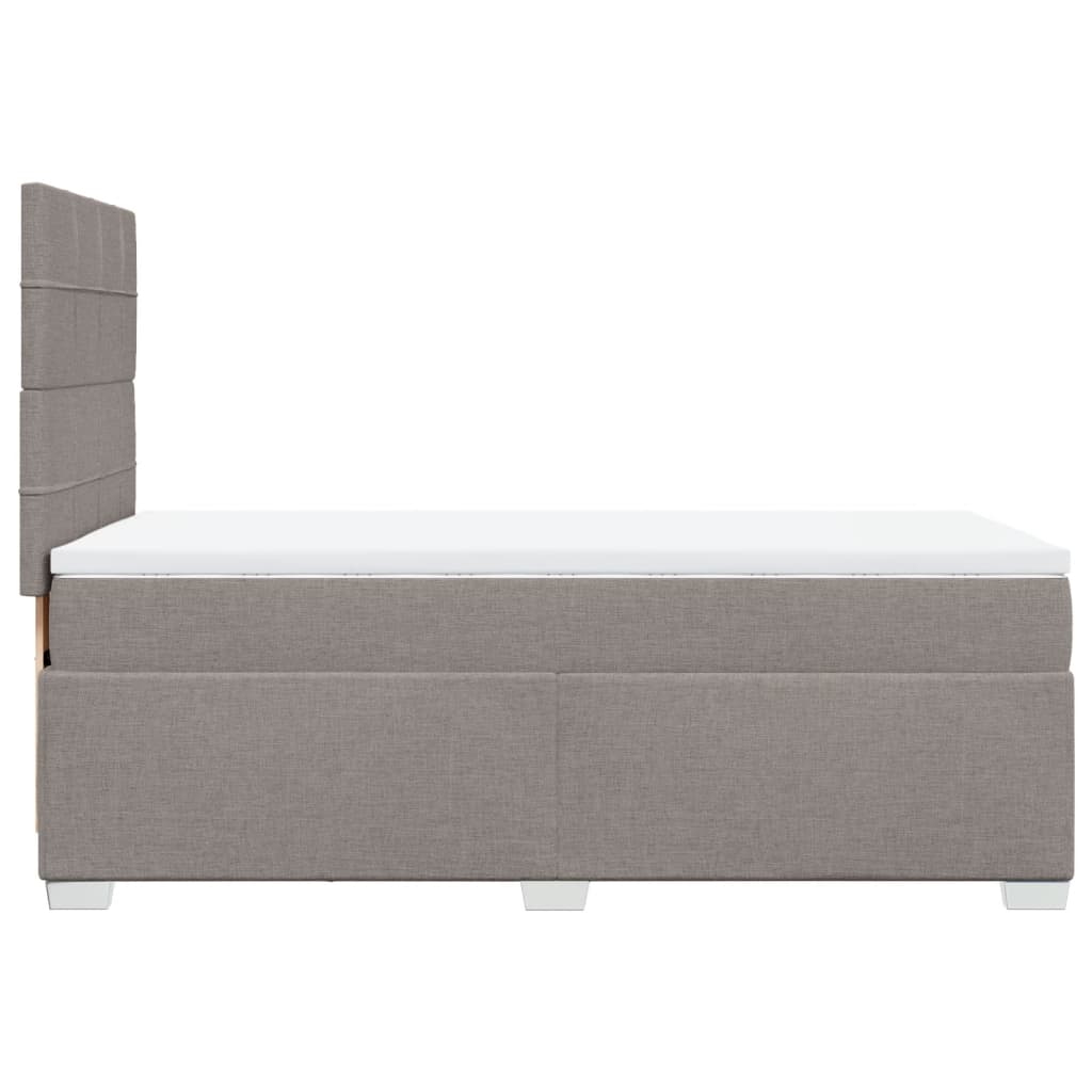 vidaXL Κρεβάτι Boxspring με Στρώμα Taupe 80x200 εκ. Υφασμάτινο