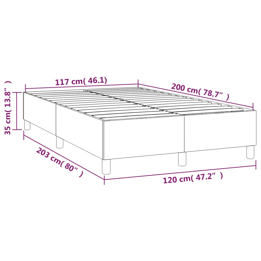 vidaXL Πλαίσιο Κρεβατιού Μπλε 120x200 εκ. Υφασμάτινο