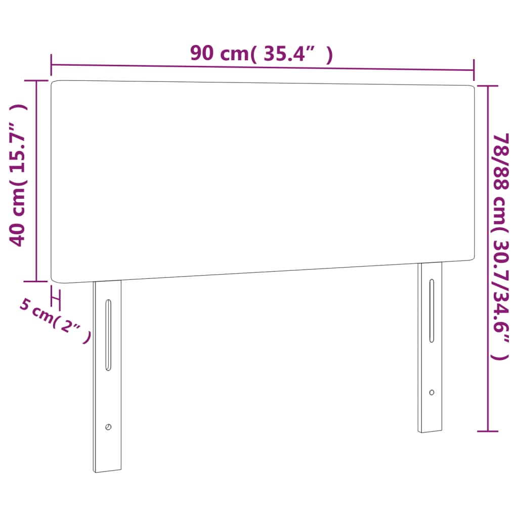 vidaXL Κεφαλάρι Κρεβατιού LED Ροζ 90x5x78/88 εκ. Βελούδινο