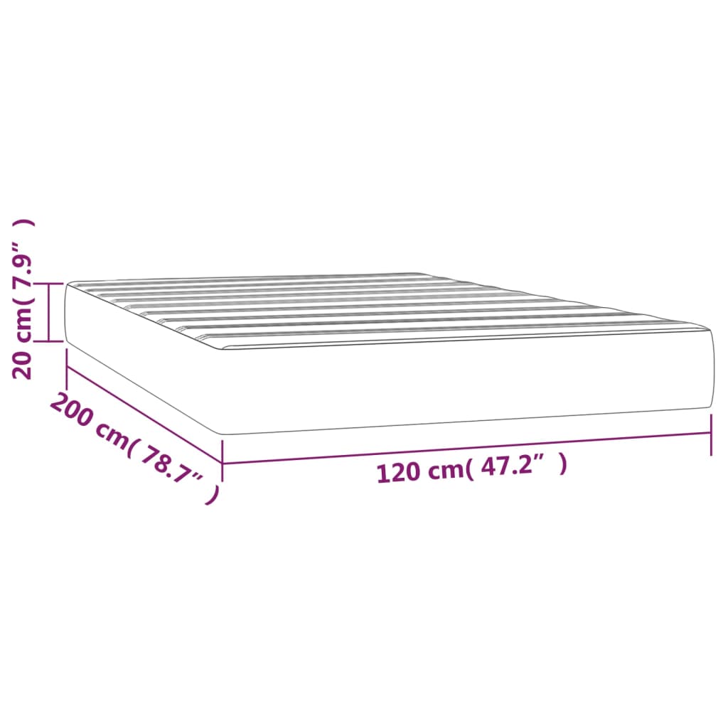 vidaXL Στρώμα με Pocket Springs Κρεμ 120x200x20 εκ. Συνθετικό Δέρμα