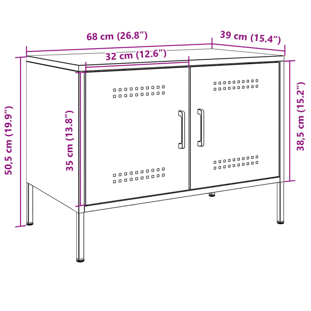 vidaXL Έπιπλο Τηλεόρασης Ροζ 68x39x50,5 εκ. από Χάλυβα