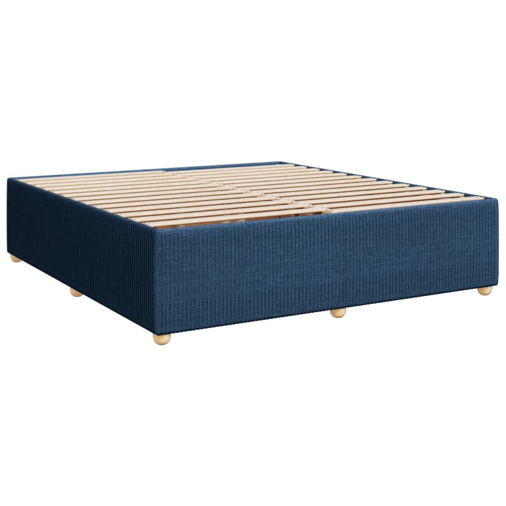 vidaXL Κρεβάτι Boxspring με Στρώμα Μπλε 180x200 εκ. Υφασμάτινο