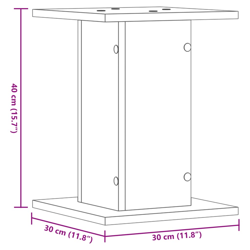 vidaXL Βάσεις Φυτών 2 Τεμ. Γκρι Sonoma 30x30x40 εκ. Επεξεργασμένο Ξύλο