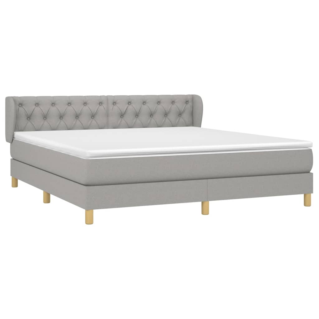 vidaXL Κρεβάτι Boxspring με Στρώμα Αν. Πράσινο 160x200εκ Υφασμάτινο