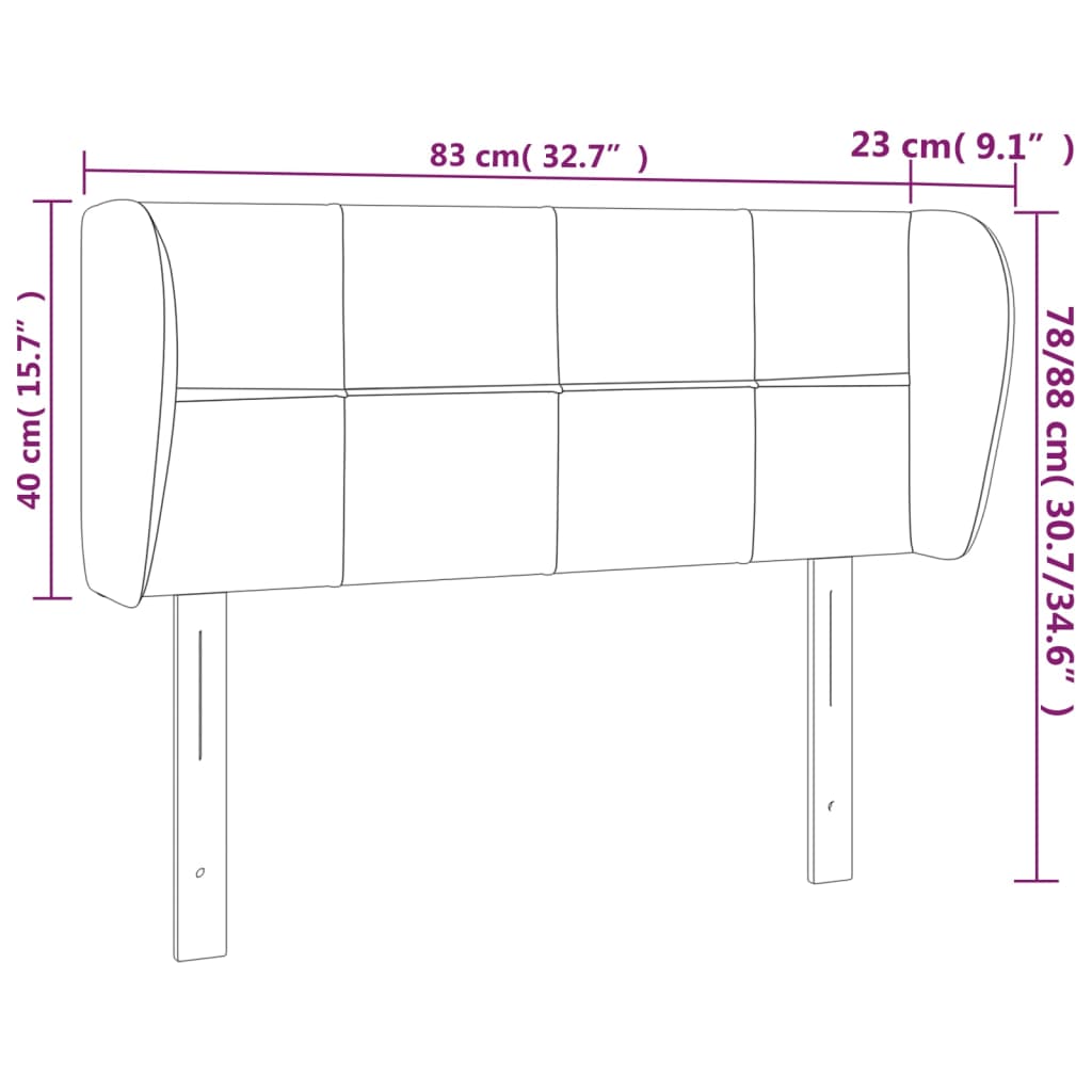 vidaXL Κεφαλάρι με Πτερύγια Μπλε 83 x 23 x 78/88 εκ. Υφασμάτινο