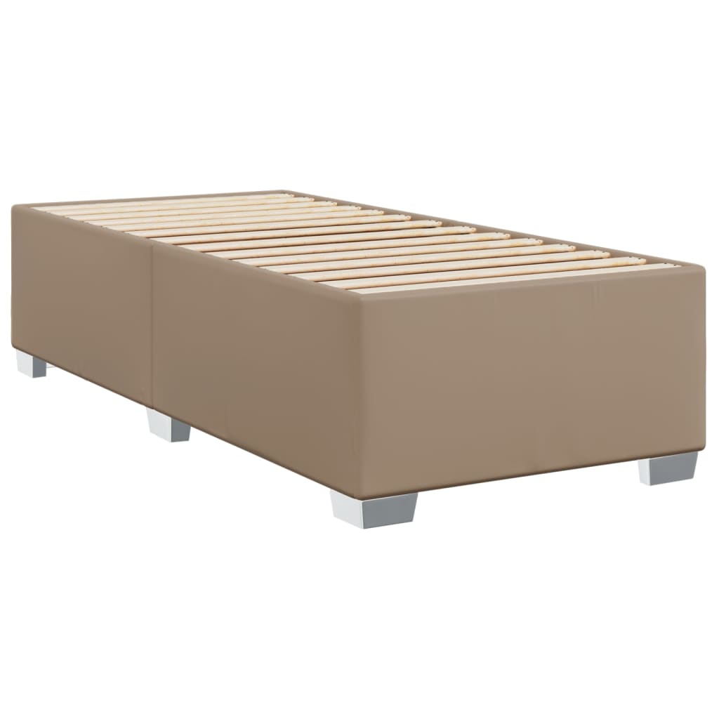 vidaXL Κρεβάτι Boxspring με Στρώμα Καπουτσίνο 100x200εκ.από Συνθ.Δέρμα