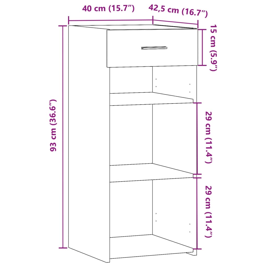 vidaXL Ντουλάπι Καπνιστή Δρυς 40x42,5x93 εκ. από Επεξεργ. Ξύλο