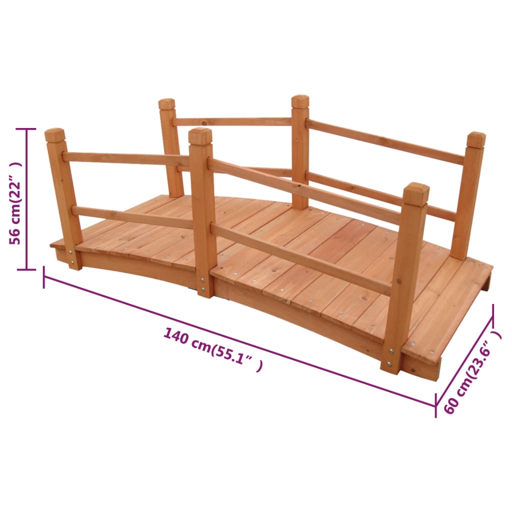 vidaXL Γέφυρα Κήπου 140 x 60 x 56 εκ.