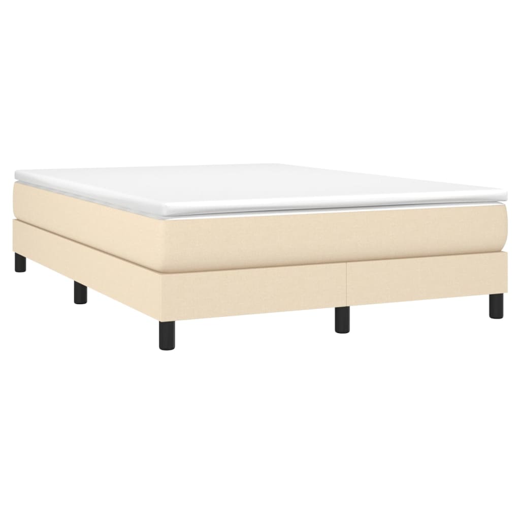 vidaXL Κρεβάτι Boxspring με Στρώμα Κρεμ 140x200 εκ. Υφασμάτινο