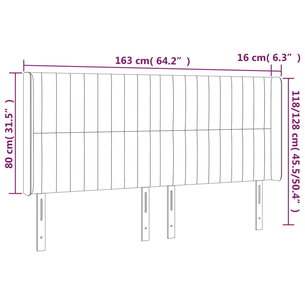 vidaXL Κεφαλάρι με Πτερύγια Πράσινο 163x16x118/128 εκ. Βελούδινο