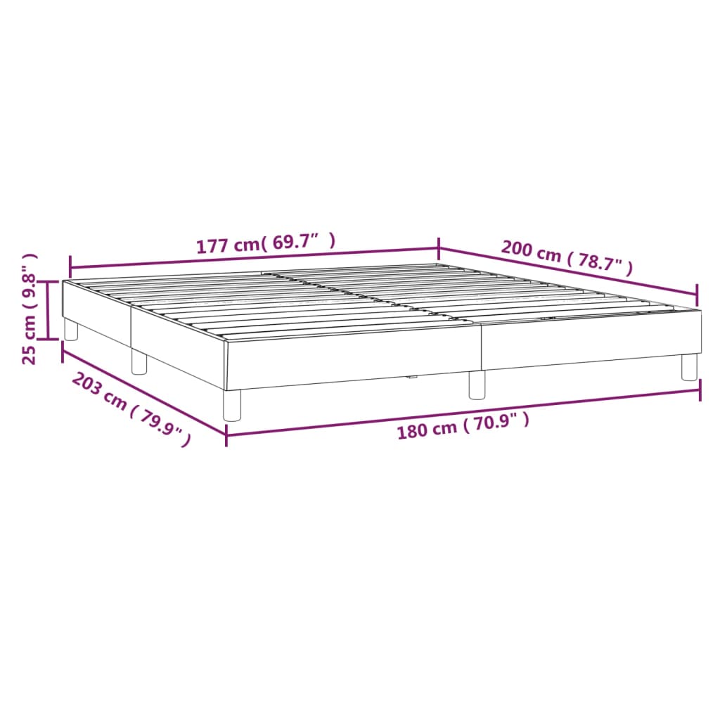 vidaXL Πλαίσιο Κρεβατιού Taupe 180x200 εκ. Υφασμάτινο